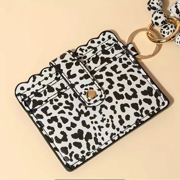 Brand New Black Leopard Tassel Silicone Bracelet Cardholder-Wallet Keychain - Picture 6 of 6